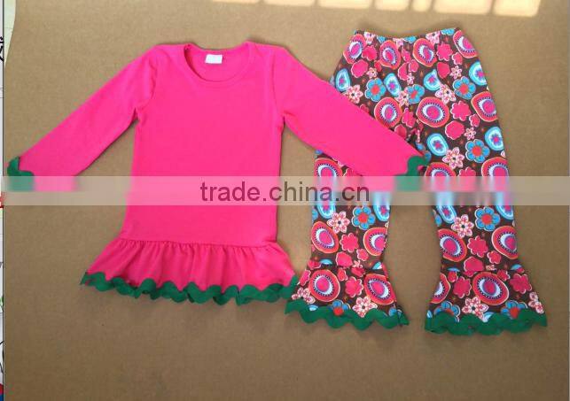 2016 High quqlity green and white stripe kids 100% cotton pajamas children's sleepwear clothing set wholesale