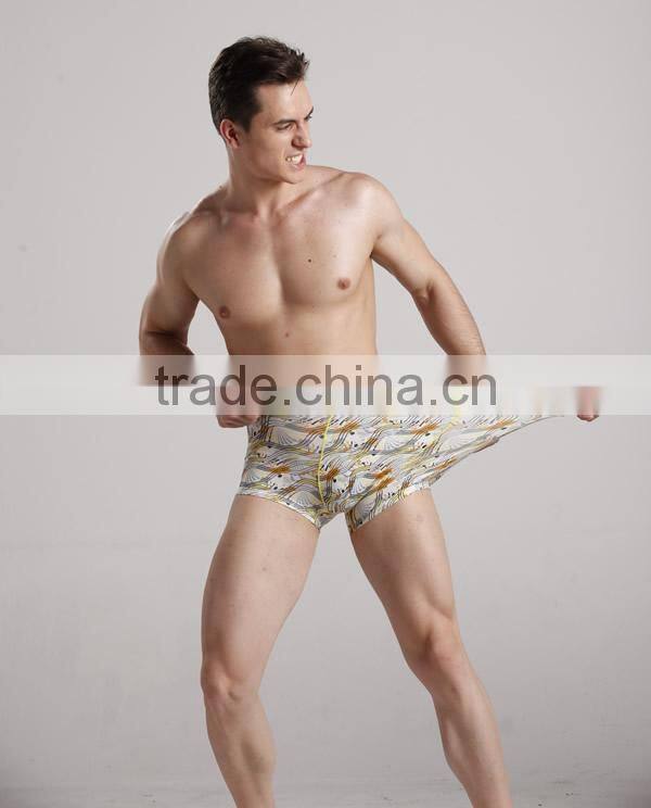 2015 yellow viscose middle waist men boxer