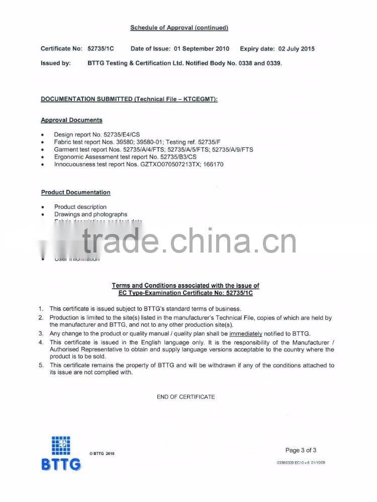 FR long sleeves polo shirt flame resistant clothing for certificate EN11612