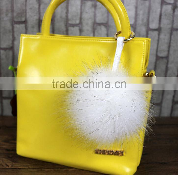 Cute Creative Fake Rex Rabbit Fur Ball Keychain Animal Pom pom Flamingo KeyChain