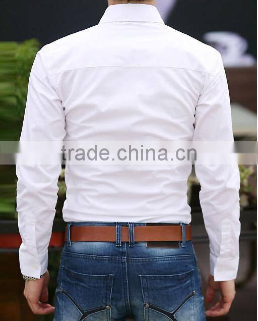 fashion design long sleeve slim fit casual shirt for men