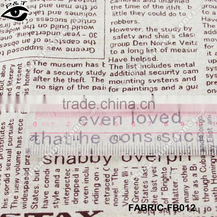 News Paper Printing Canvas Fabric Cotton/Linen Fabric Zakka Household Textile Cloth