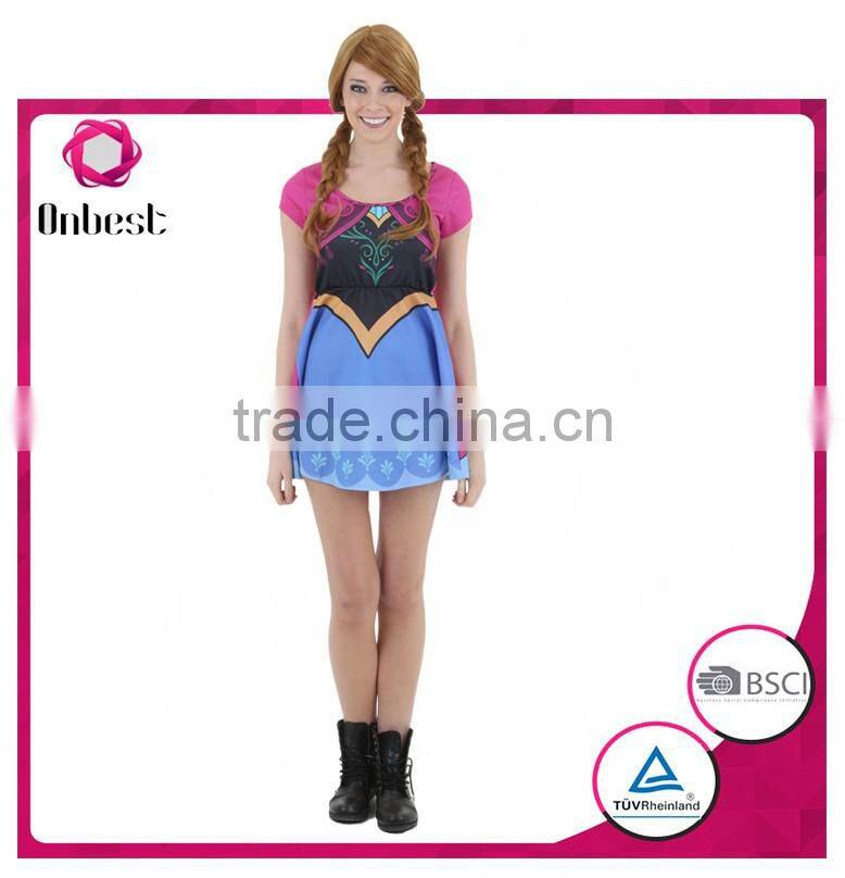 Wholesale cheap cartoon costume for adult elegant costume frozen hot anna dress anna costume