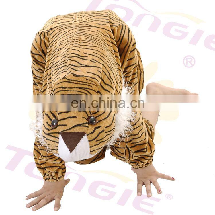 New design 100% poyester children's tigger cosplay costume onesie animal jumpsuit