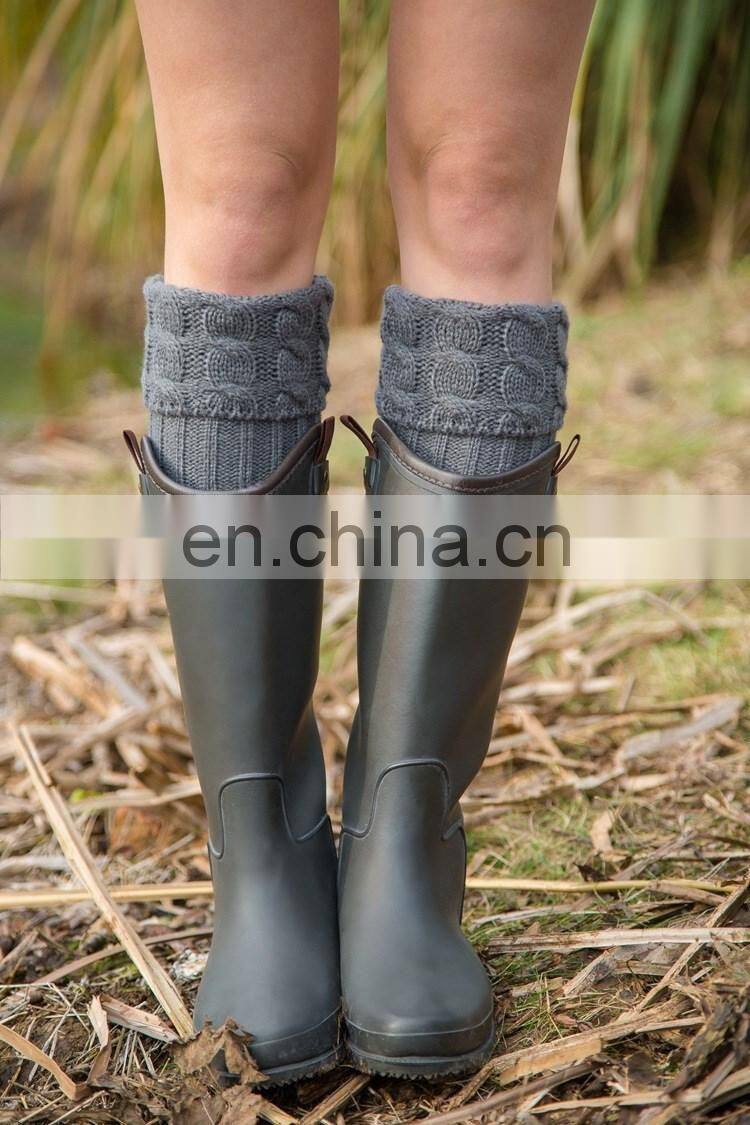 fashion floor socks with cable knit turnover ,knitted leg warmers women