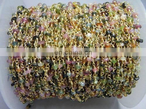 Pearl Gemstone Wire Wrapped Beaded Chain