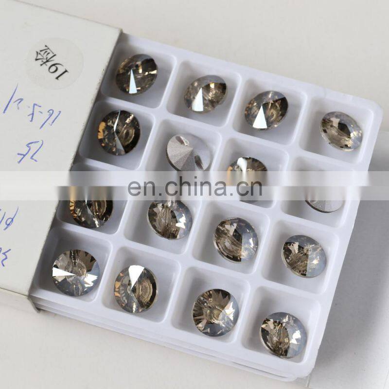 DZ-3119 crystal VM color rivoli crystal buttons for wedding dresses sewing