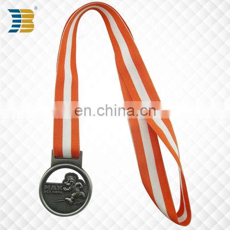 custom bronze running sports award medal with ribbon
