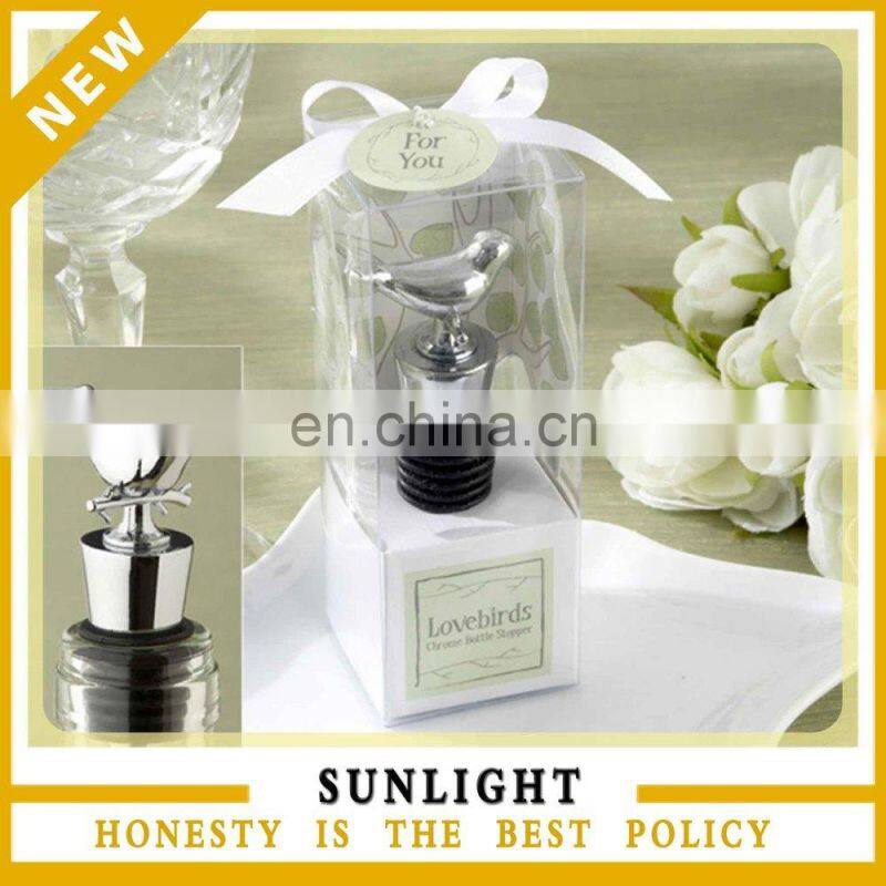 Beauty Crystal Heart Wedding Bottle Stopper for Wedding Return Gifts