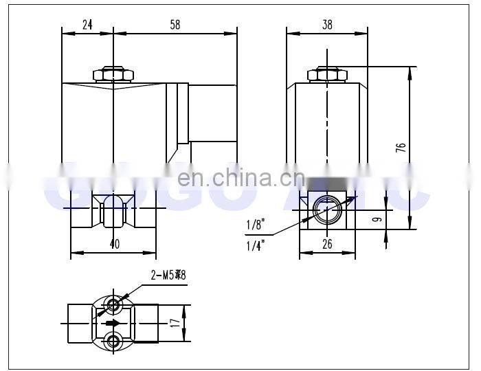 GOGO 0-90bar 2 way water high pressure solenoid valve 1/8" 1/4" BSP Orifice 1.5mm normally closed brass timer drain valve