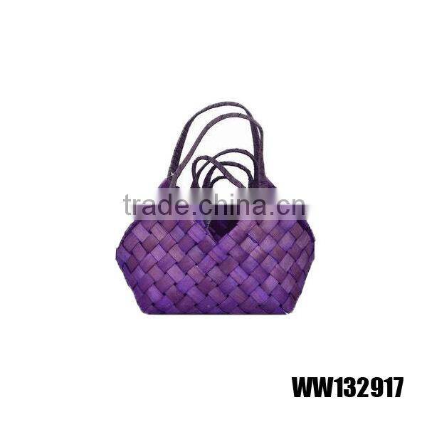 colorful wood chip woven bag