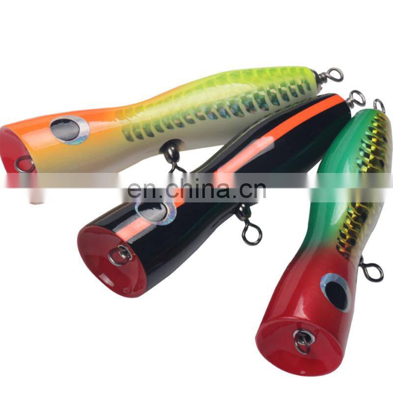 Amazon 15cm 65g Topwater Long Throw Laser Coating Wooden Poppers Fishing Lures