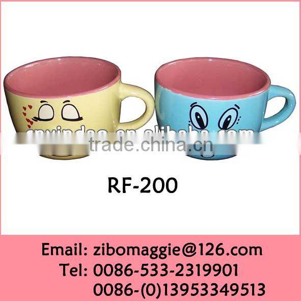 Hot Sale Smile Face Designed Custom Made Ceramic Promotional Soup Cup for Dinner