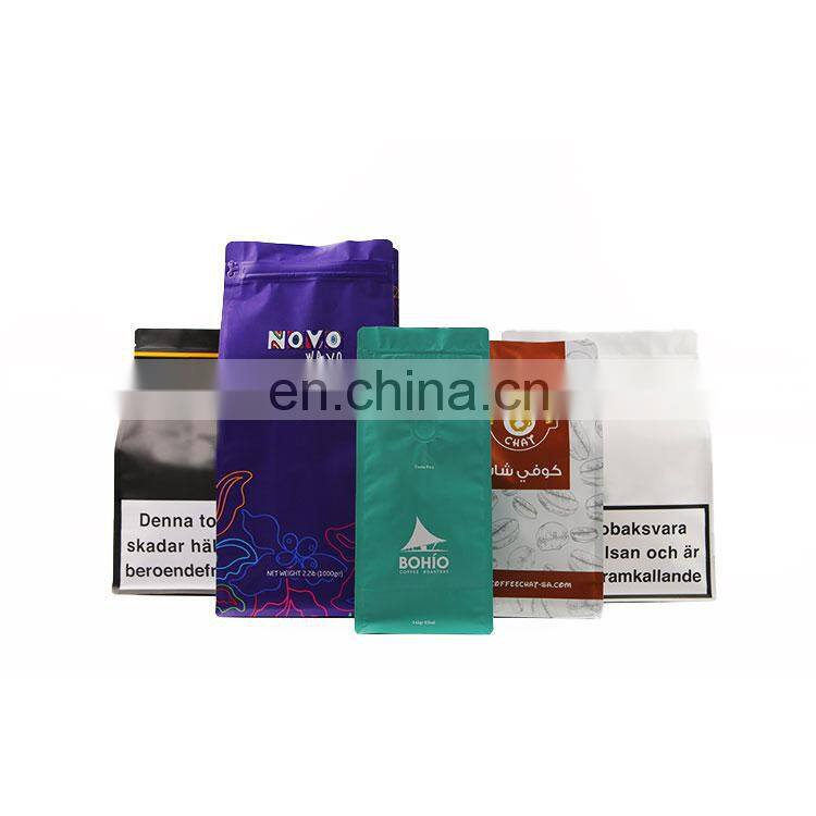 Eco-friendly wholesale side gusset custom printing aluminum foil coffee bag one way valve side gusset packaging pouches