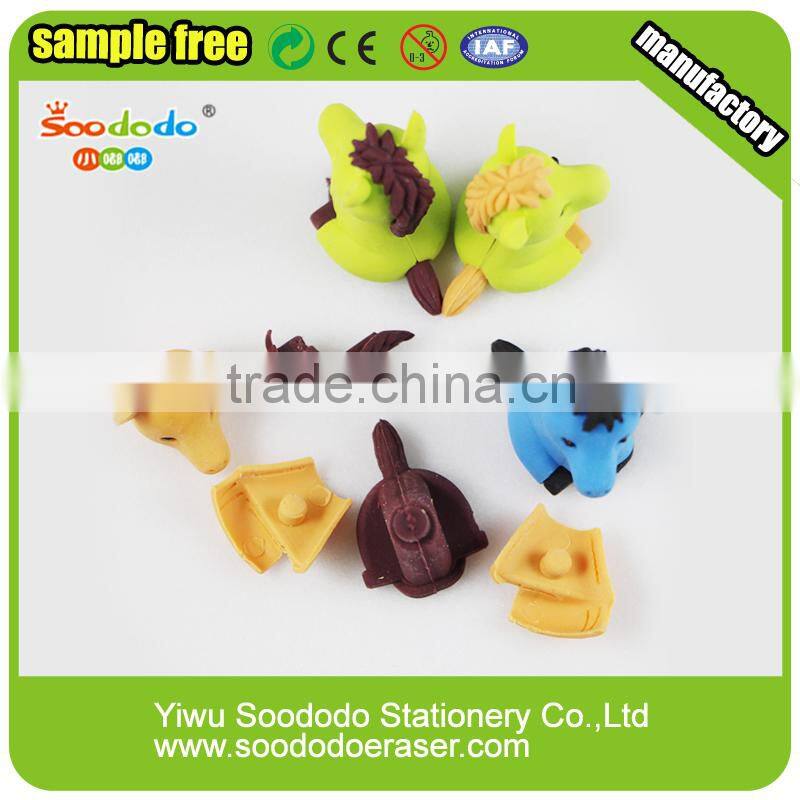 TPR eraser for kids toy- 3d horse erasers