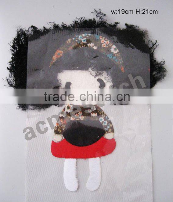 Flocking Patches / badge/embroidery patch/lovely girl patch