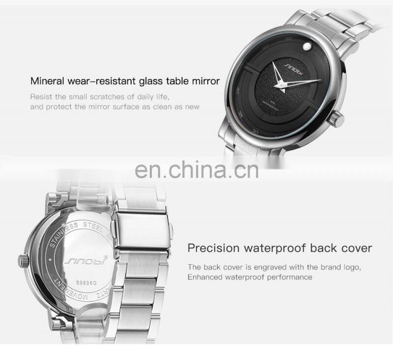 SINOBI Bracelet Wristwatch S9838G Mature Male Watches Classic Wrist Temperament Mens Luxury Watch Montre Homme