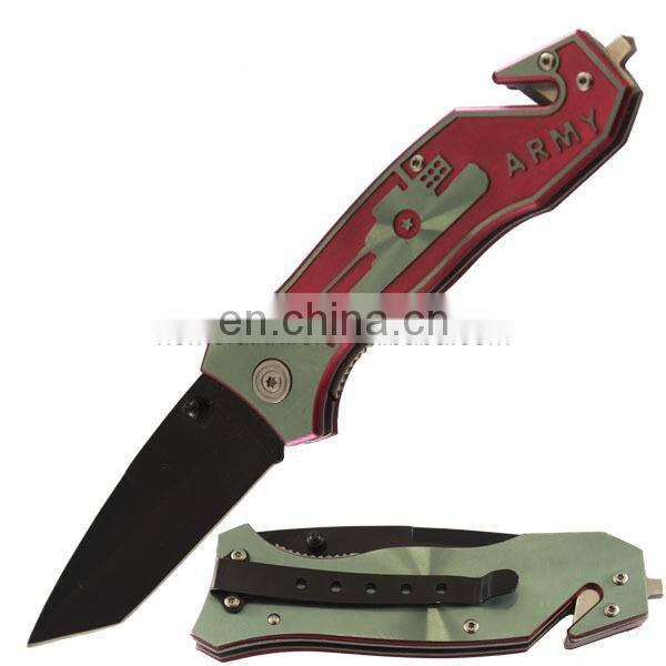 8.3" Stainless Steel Emergency Rescue Folding Knife With Glass Breaker Pocket Knife