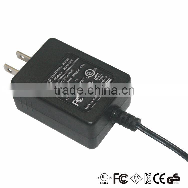 UL/CUL/CE/FCC approval 15v 1a power adapter 12v 15w