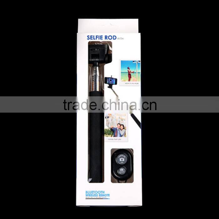 2015 hot sale products selfie stick with bluetooth shutter button monopod selfie stick