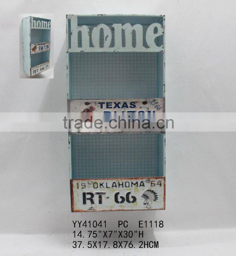 vintage magazine metal wall shelf, three tiers metal shelf