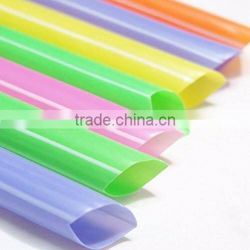 Eco-friendly Plastic straw Black felxible plastic drinking straw, hard straw with spoon, black jumbo straw