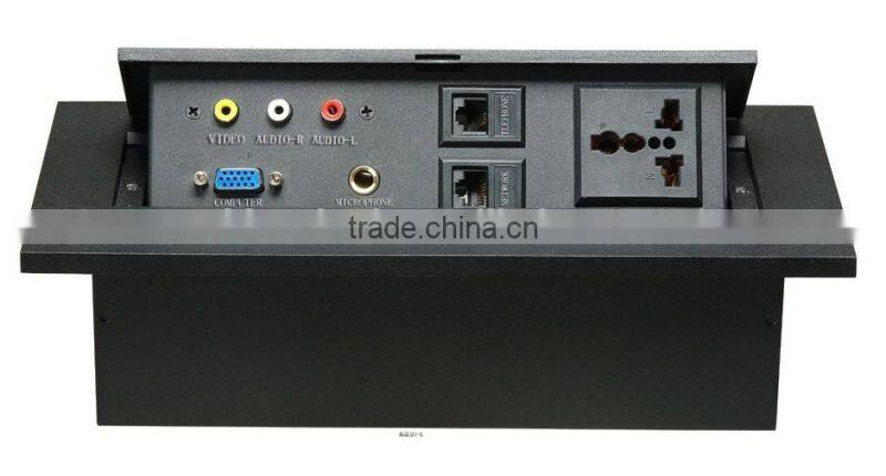 Multi-media Zinc Power Socket With 6.35 Microphone For Conference Table