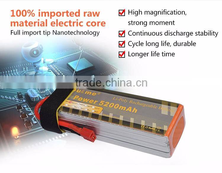 RC tools polymer rechargeable lithium battery 5200mah 14.8V