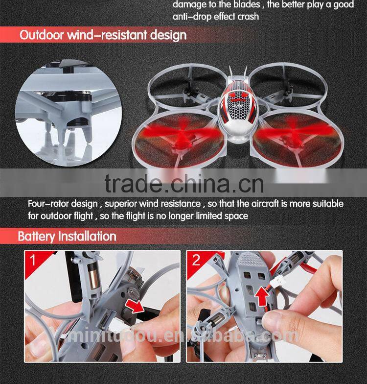 Minitudou X4 Remote Control Quadcopter with 3D rollover function and six-axis flight system