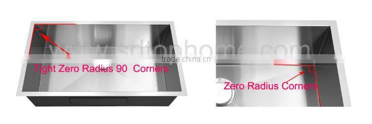 16G/18G american topmount drop in handmade kitchen stainless steel sink