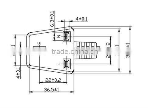 3 Pins U.K. audio ac power plug