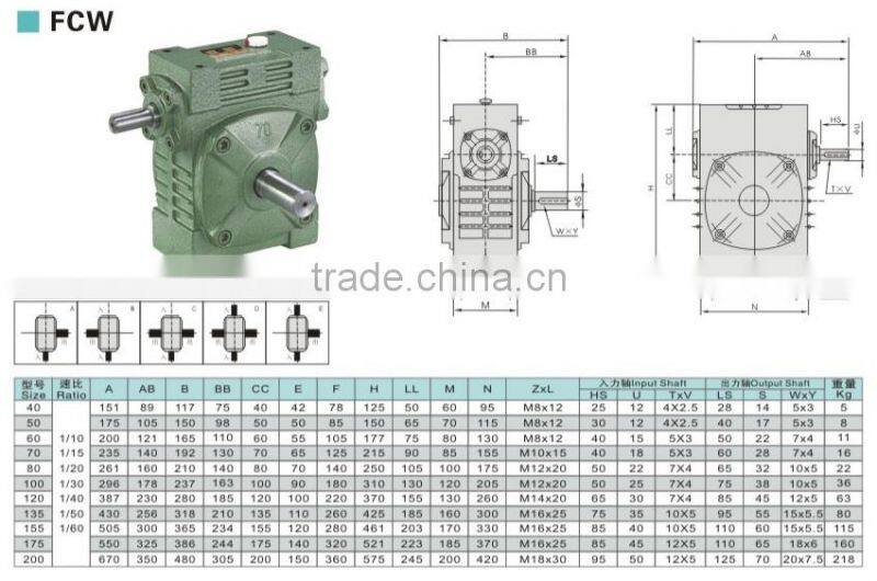 WPWA Iron Worm Speed Reducer 90 Degree Drive Gearbox