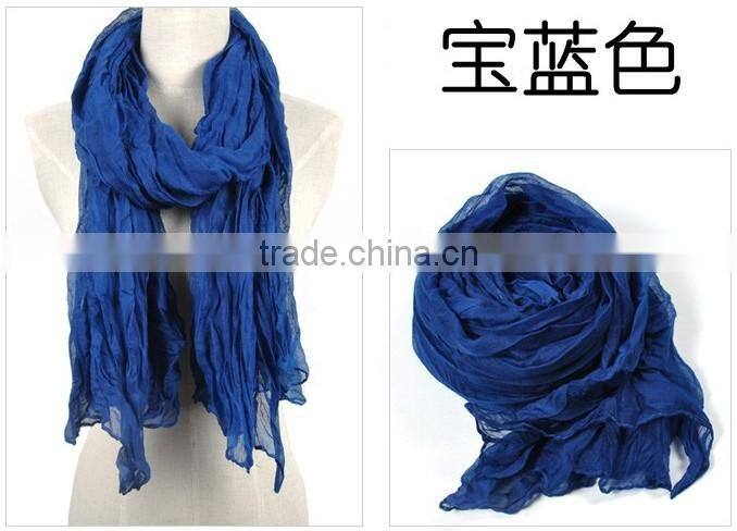 Cheap Voile Polyester Solid Color Lady Scarf