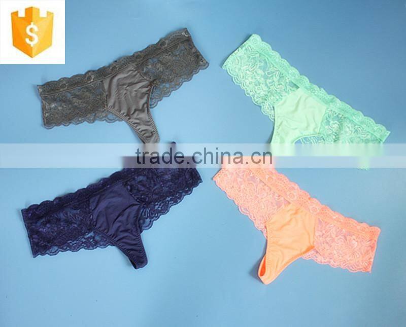 2015 Cotton sexy transparent lady underwear panty for woman