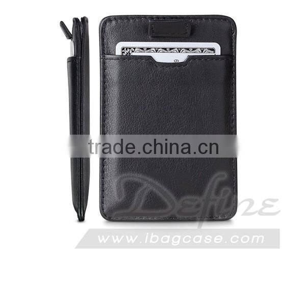 Leather RFID Wallet Card Sleeve Wallet with RFID Protector Holder