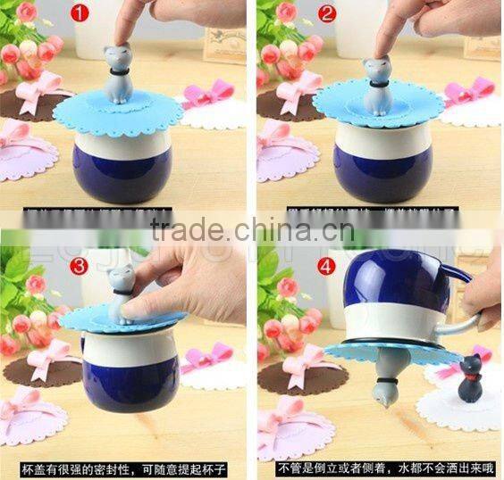 OEM cute folding silicone cup cover