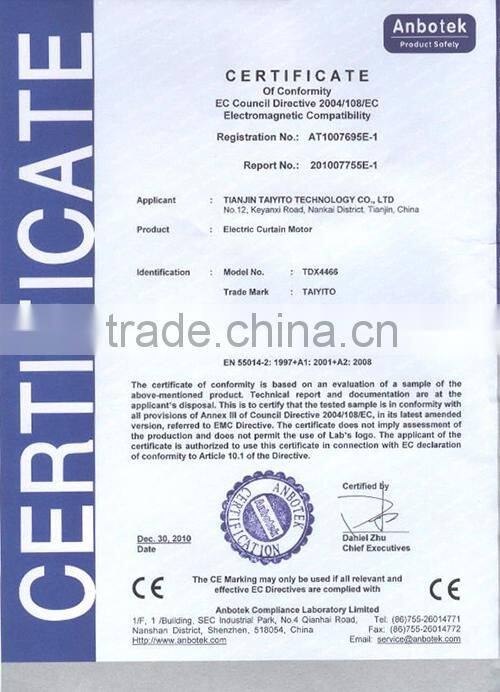 TAIYITO hot-selling remote control motorized curtain / electric curtain system