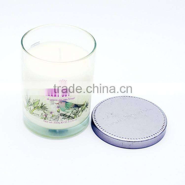 8oz candle holder/candle glass jar with metal lid for making candle