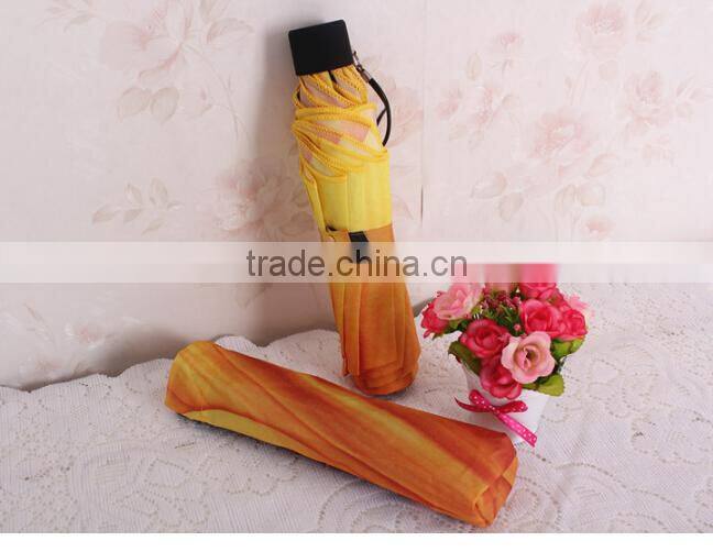 Unique design manual open 3 fold sunflower umbrella