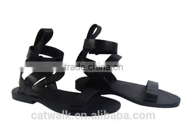 Black color sandals shoes comfortable non slip shoes 2014 fashion women casual shoes with straps