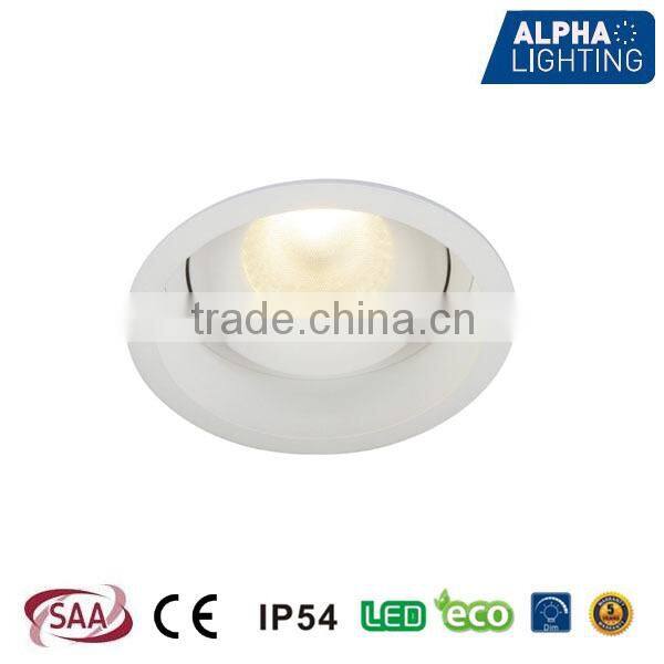 IP54 Tiltable Citizen Anti-glare 13W Round Recessed Aluminum LED Downlight
