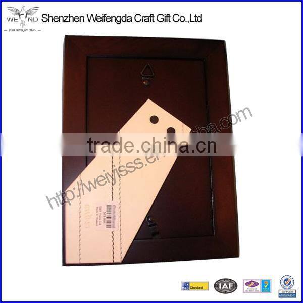 High Quality Mahogany Tabletop Custom 4x6 Stitch Leather Frame