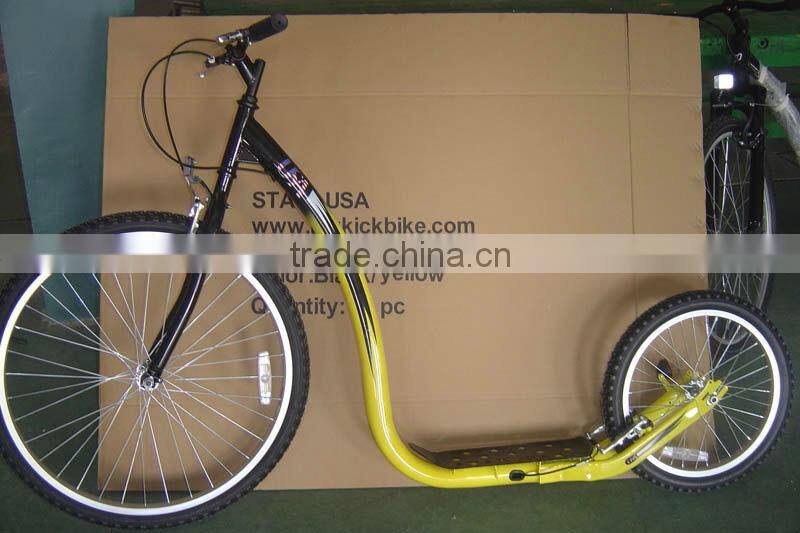 Adult Kick Bike With 26-18'' Steel Frame, Suspension Shocking Proof And Disc Brake