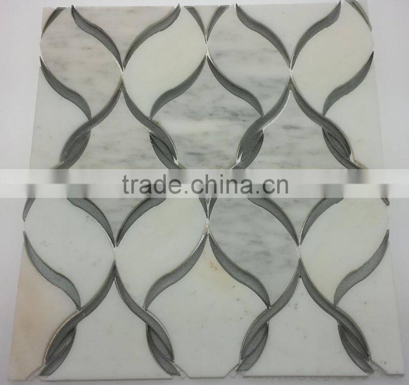 accurate water jet glass cutting Stone texture color tile mix(wj7)