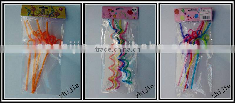 Eco-friendly striped plastic drinking straw