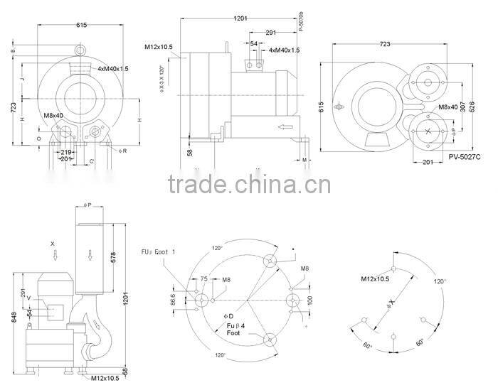 2RB943 H47 25KW Side Channel blower