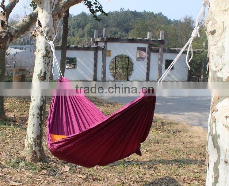 Outdoor light weight double nylon parachute camping hammock