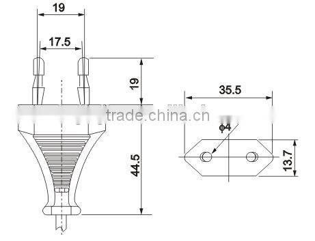 Italy 2 prong power cord plug with IMQ certified