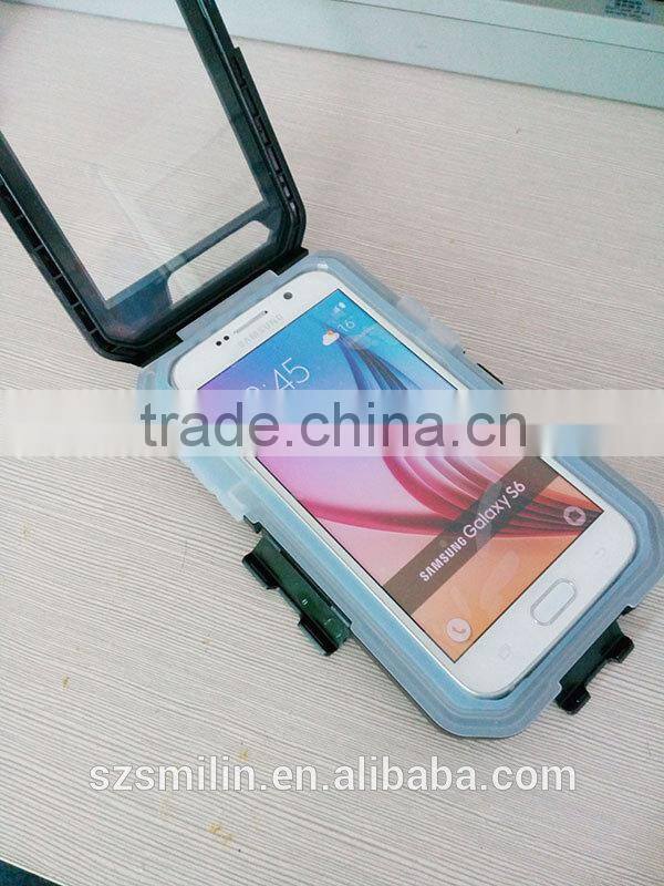 Motorcycle Scooter Mobile Phone Waterproof Case Holder for Samsung Galaxy S6 with 360 degree swivel ball head