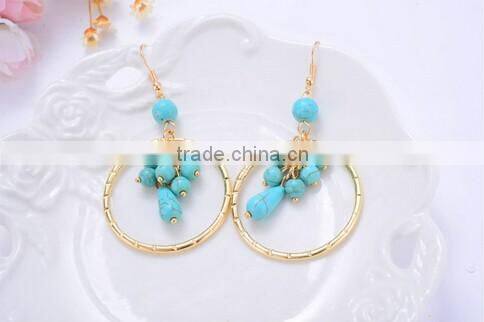 Turquoise bead tassel earrings fashion earring designs new model earrings/
